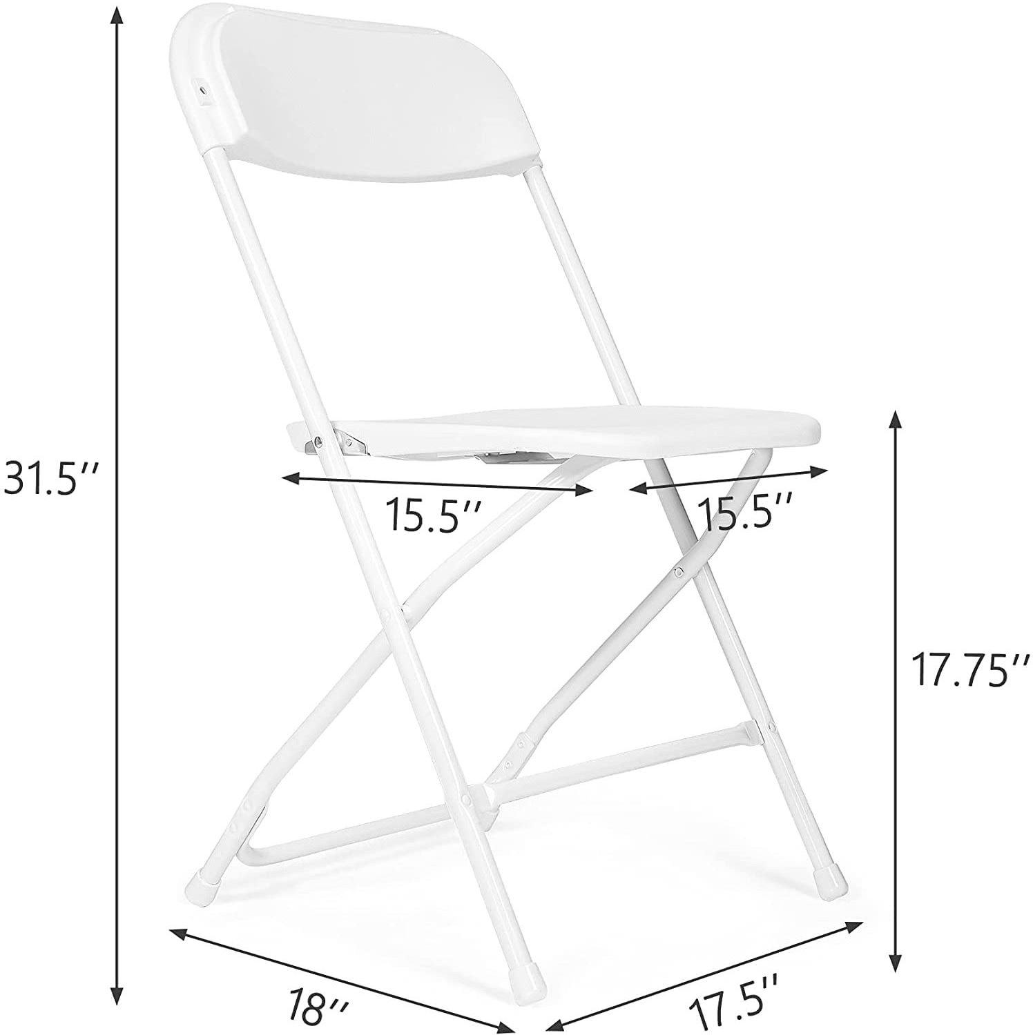 Cheap Outdoor 600 lbs Weight Capacity Garden Party Stackable Resin Seat Aluminum Steel Plastic White Folding Chair for Events