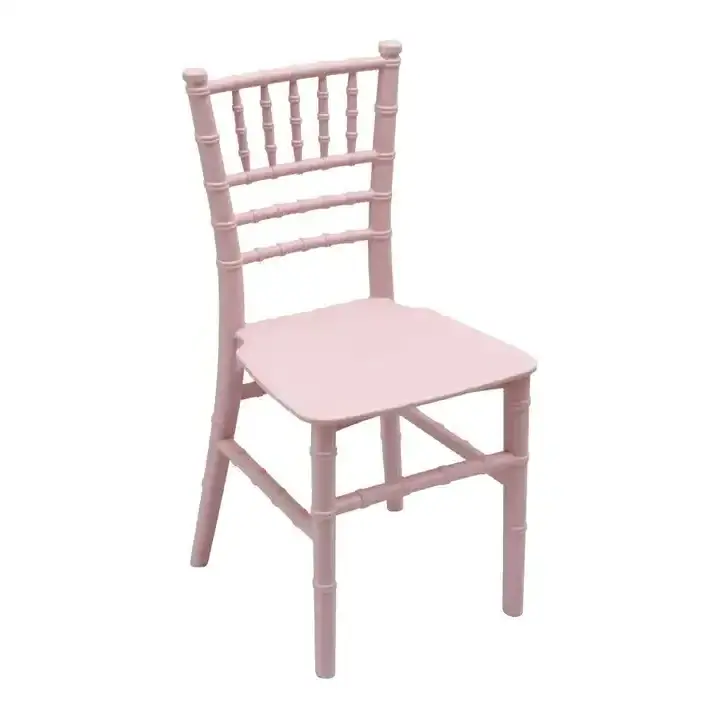 Wholesale children version cute pink stackable plastic kids chiavari chair for events