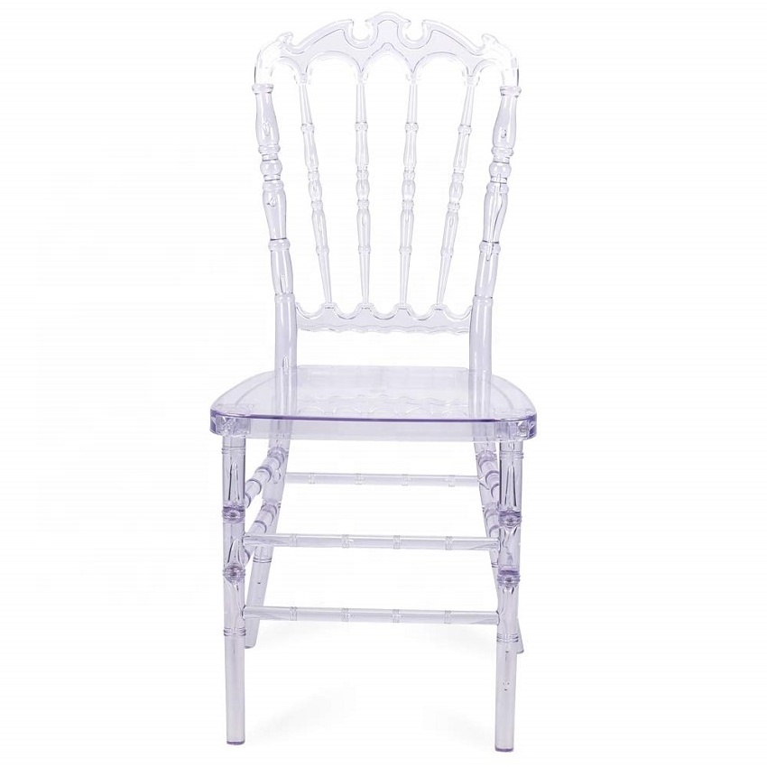 Popular Transparent Tiffany Clear Crystal Acrylic Crown Chiavari Chair for Events Wedding Party