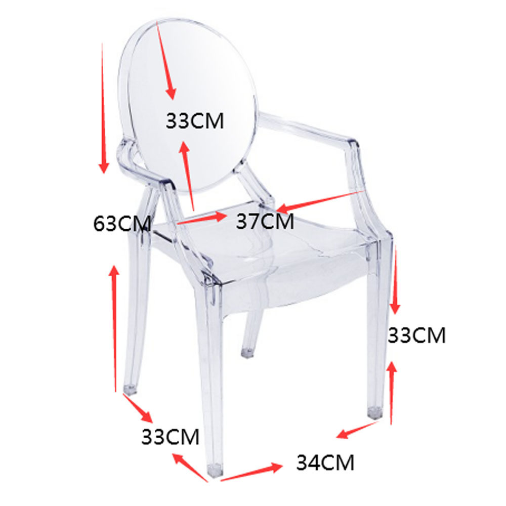 High Quality Wedding Dining Room Arm Crystal Clear Kids Acrylic Ghost Chairs For Events