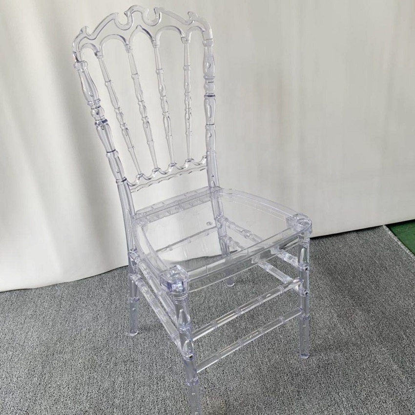 Popular Transparent Tiffany Clear Crystal Acrylic Crown Chiavari Chair for Events Wedding Party