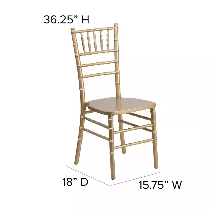 Stackable monobloc party wedding banquet gold resin chavari chair for events