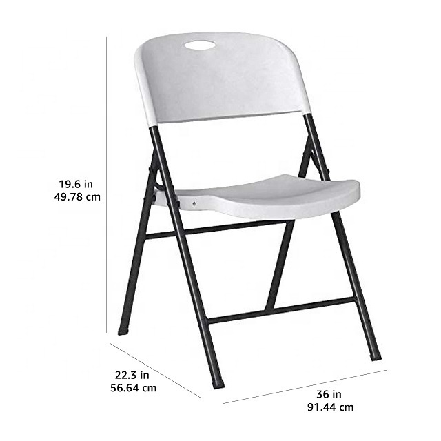 High Quality Outdoor HDPE Portable 6 Pack Plastic Folding Chair with Blow Molded Back For Event