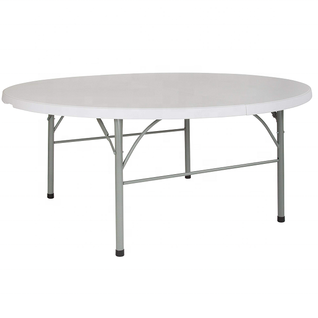 Wholesale 5ft 10 People Outdoor Party Banquet Dining Events White Wedding Plastic Folding 72 Inch Round Tables