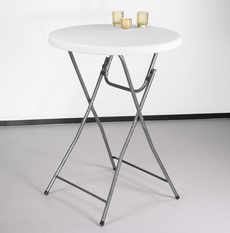 Dia 60cm  Party Wedding Bistro Folding Plastic Foldable White Cocktail Bar Tables