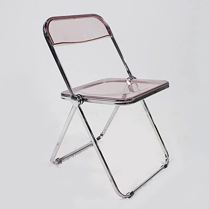 Transparent Design Stainless Steel Metal Leg Living Room Dining Gold Green Clear Plastic Folding Acrylic Chair