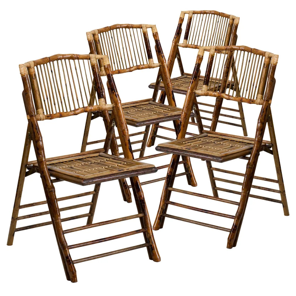 Wholesale Eco Friendly Wedding Dining Natural Wooden Bamboo Folding Chair for Events