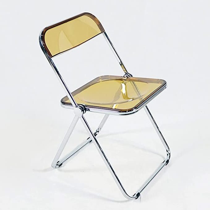 Transparent Design Stainless Steel Metal Leg Living Room Dining Gold Green Clear Plastic Folding Acrylic Chair