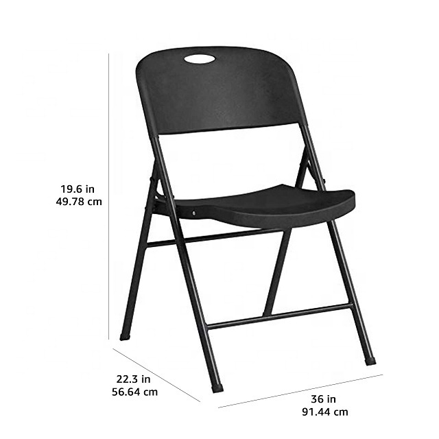 Wholesale Outdoor Foldable 6 Pack Black Camping Plastic Folding Chair For Picnic