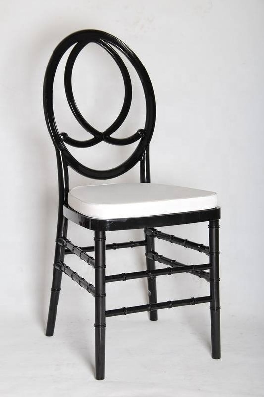 Perfect Quality Black Resin Plastic Events Stackable Wedding Banquet Tiffany Oval Phoenix Chairs