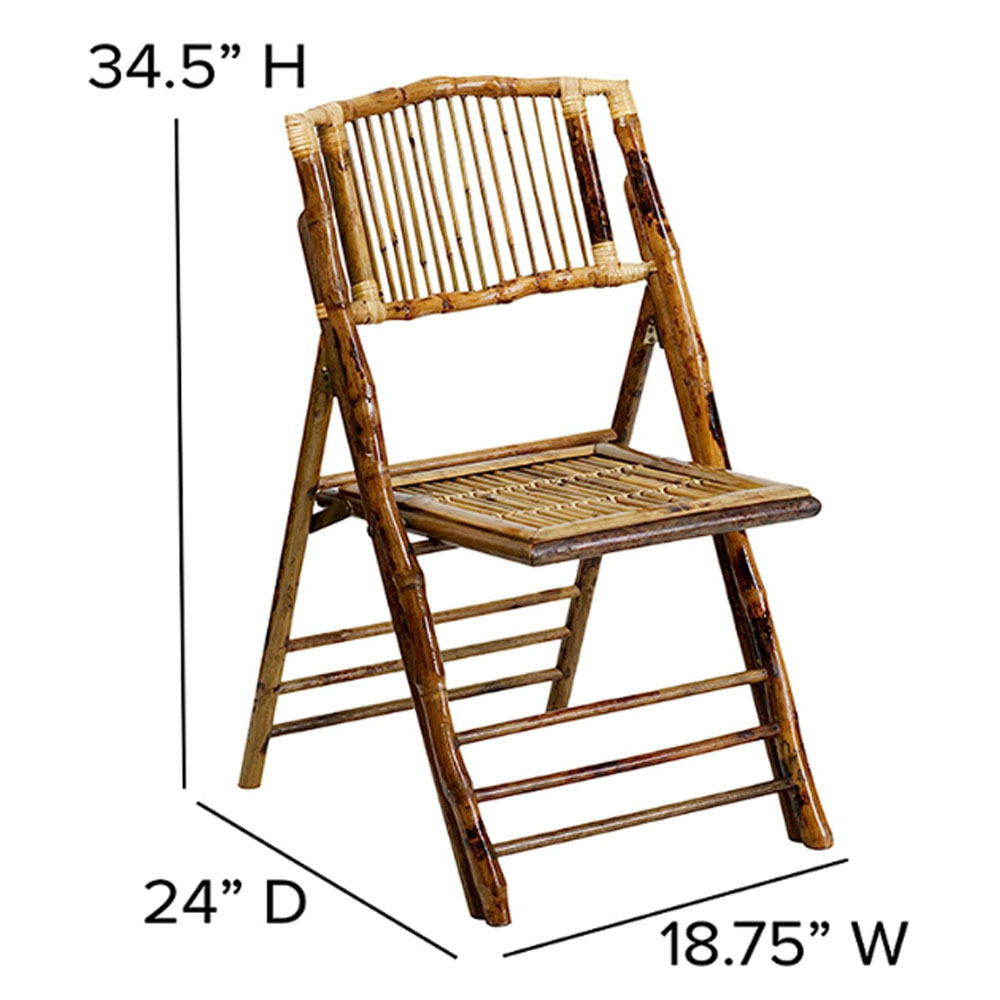 Wholesale Eco Friendly Wedding Dining Natural Wooden Bamboo Folding Chair for Events