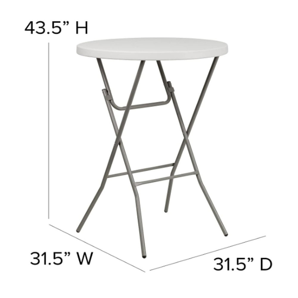 Wholesale 32 Inches Events White Plastic High Height Cocktail Round Folding Bar Table for Party