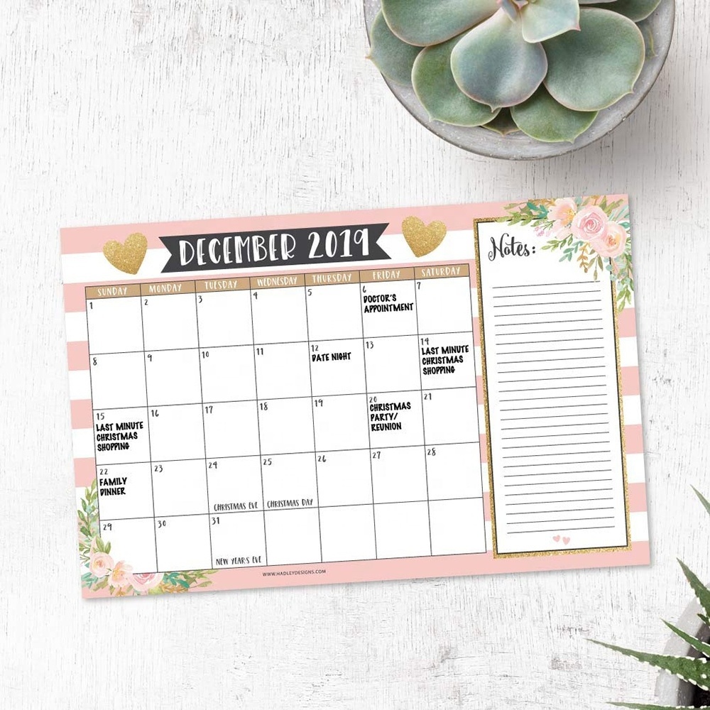 Custom Design Monthly Planner Whiteboard 365 Day Printing Desk Calendar