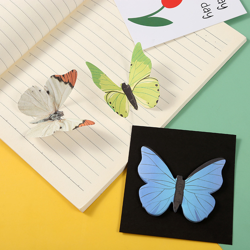 New Design Butterfly sticky notes custom colour sticky note pad fancy Paper sticky notes for students