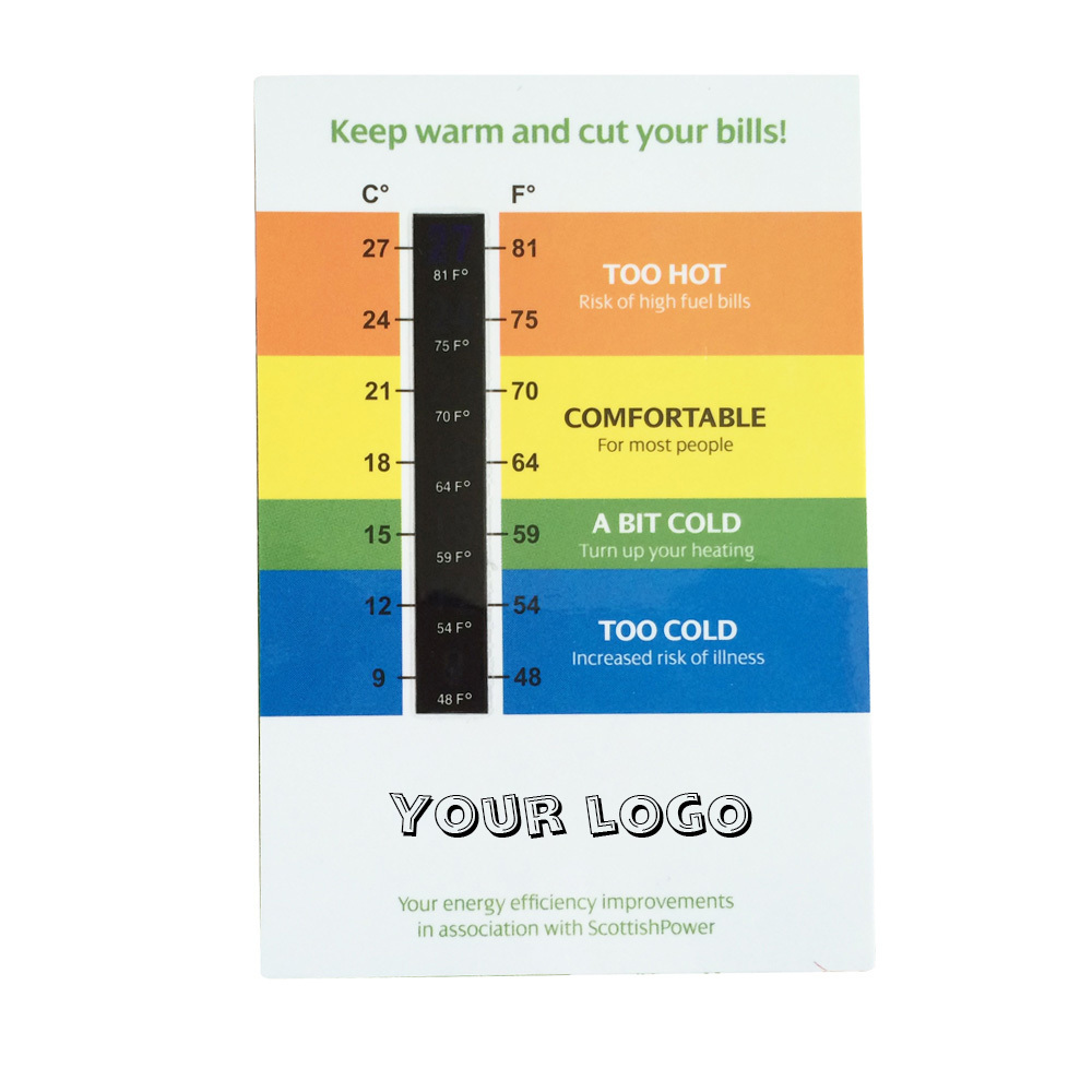 Fridge Deco Plastic Magnetic Strip Thermometer For Retail Promotion