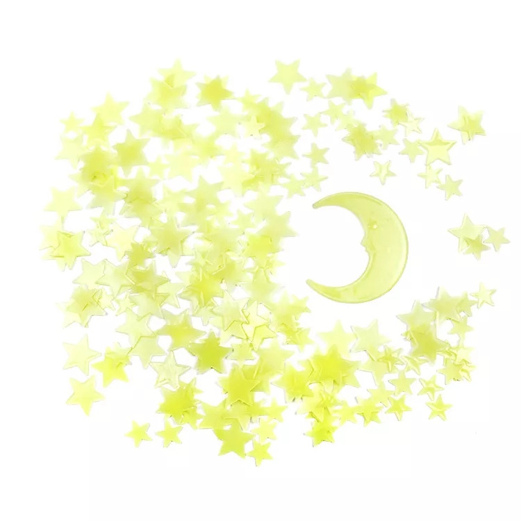 Eco Friendly 3d Stars Glow In The Dark Florcent Luminous Sticker Glow Star Light Sticker