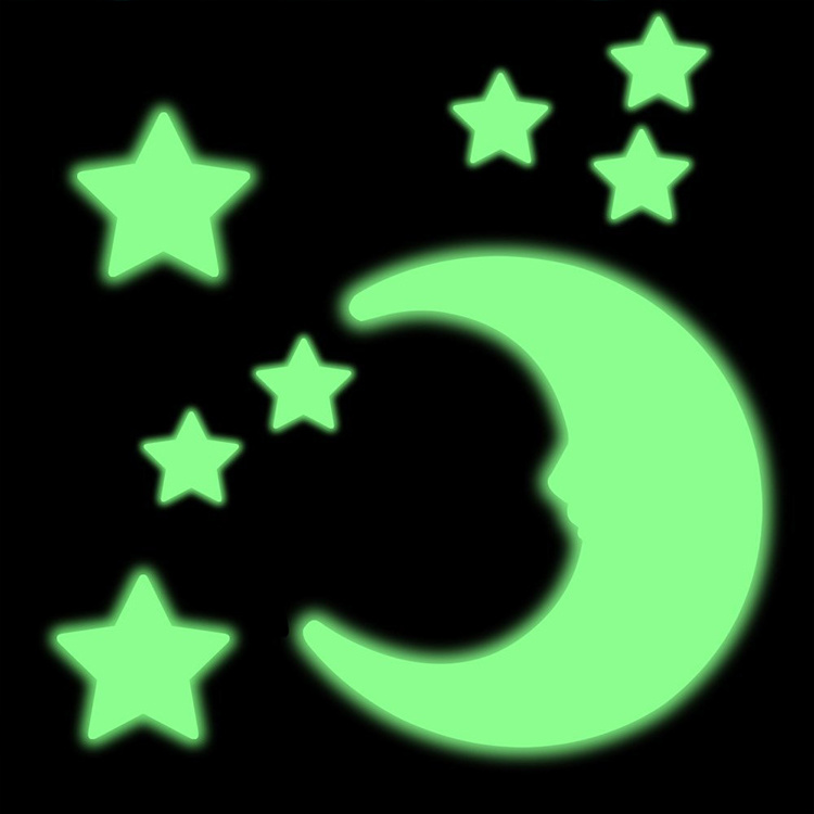 Eco Friendly 3d Stars Glow In The Dark Florcent Luminous Sticker Glow Star Light Sticker