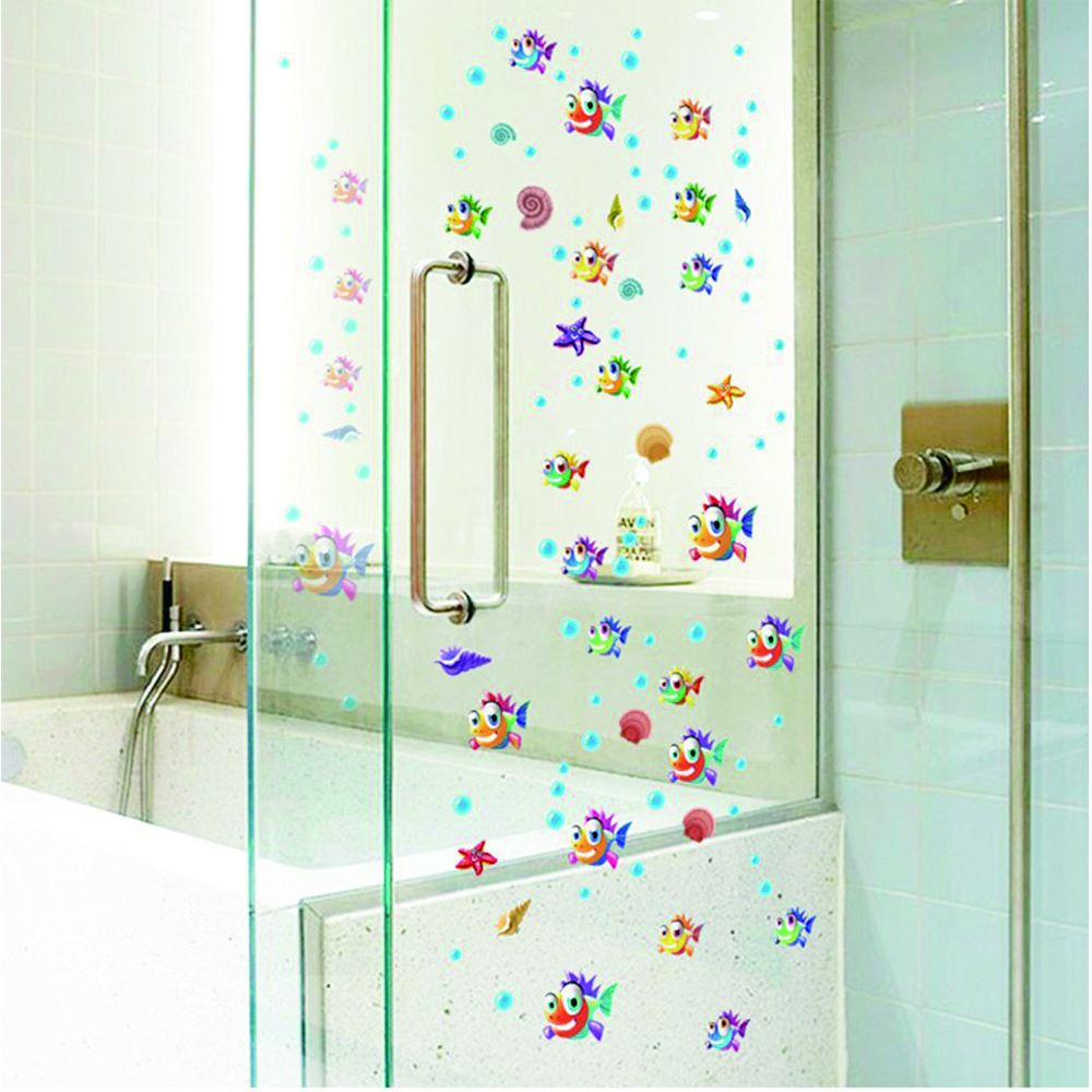 Daisy Ocean Fish Promotional Bathroom Waterproof Home Wall Fish Sticker