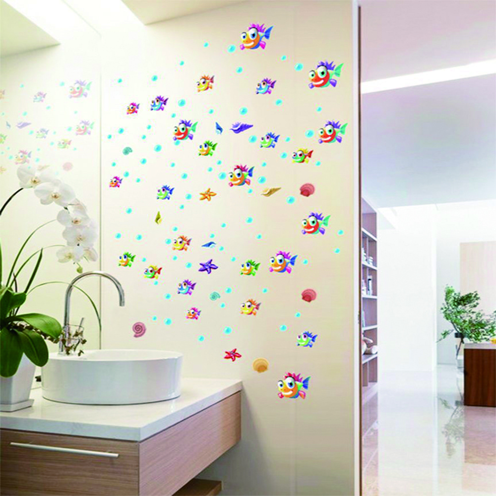 Daisy Ocean Fish Promotional Bathroom Waterproof Home Wall Fish Sticker