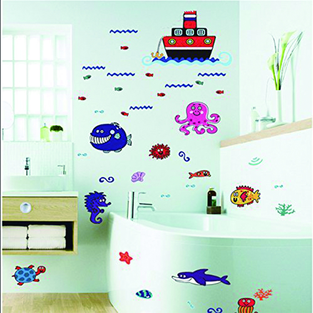 Daisy Ocean Fish Promotional Bathroom Waterproof Home Wall Fish Sticker