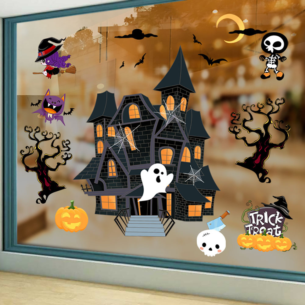 3d Halloween House Decorations Window Self-adhesive Wall Sticker