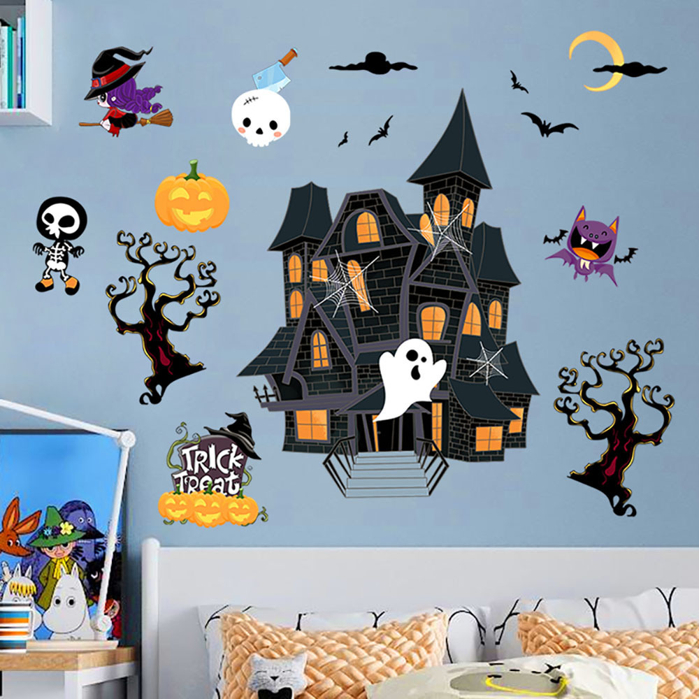 3d Halloween House Decorations Window Self-adhesive Wall Sticker