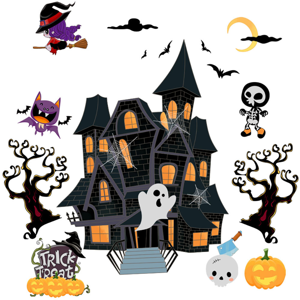 3d Halloween House Decorations Window Self-adhesive Wall Sticker