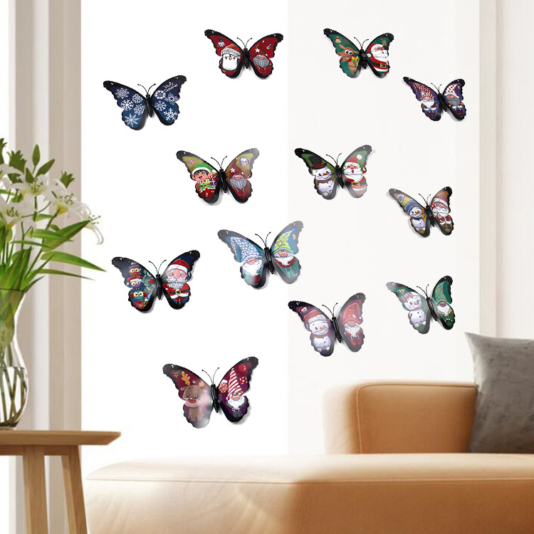 butterfly window sticker creative home background children's room PVC 3d mirror butterfly wall stickers