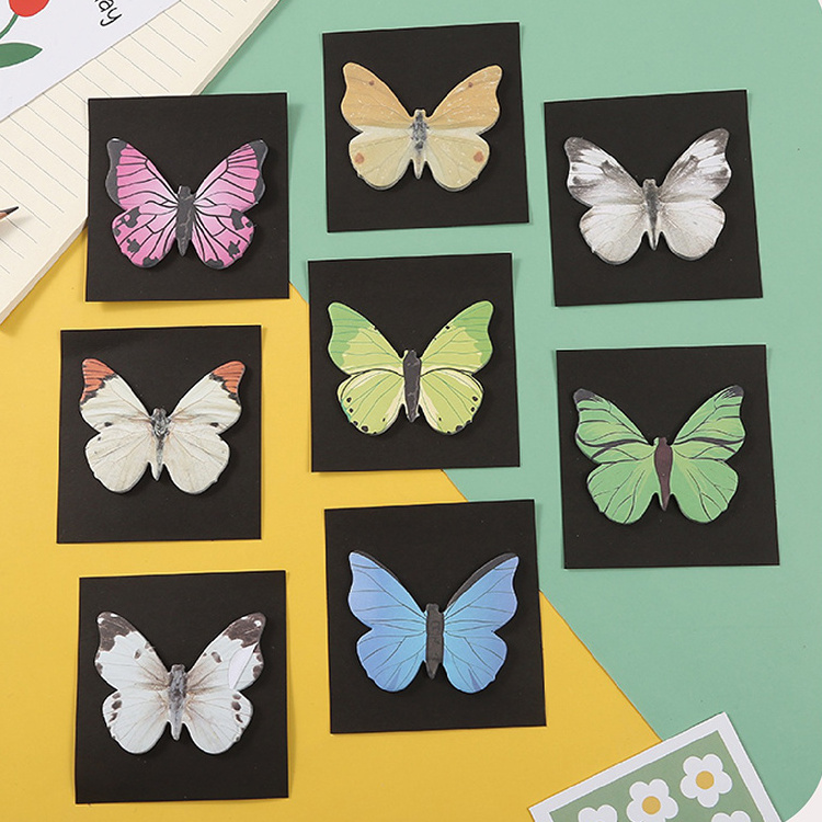 New Design Butterfly sticky notes custom colour sticky note pad fancy Paper sticky notes for students