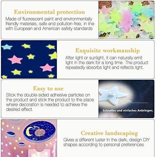 High Quality custom Bedroom wall Art Decorations glow in dark star ceiling stickers