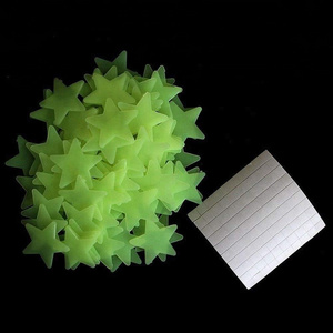 Vinyl Green Stars Shape Luminous Plastic Decorative Glow in Dark Stars Decor Decoration Wall Stickers