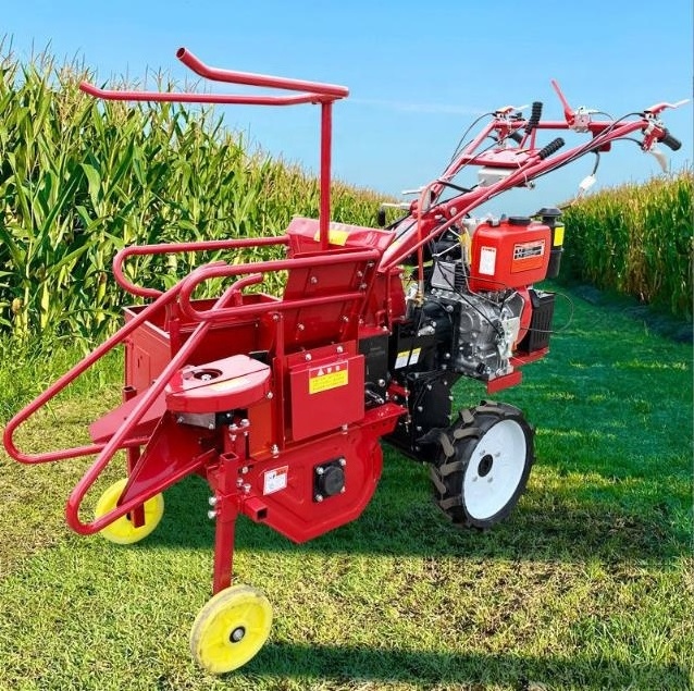 wholesale 8 HP gasoline power 1 row small mini sweet corn picking harvesting combine picker harvester machine