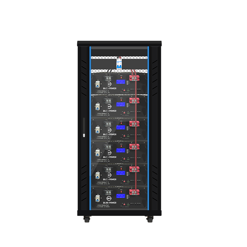 Bloo power Lithium Energy Storage Solar Stack Server Rack Battery Pack Lifepo4 Backup Supply 48V 51.2V 30 Kwh 60 Kwh 100Ah