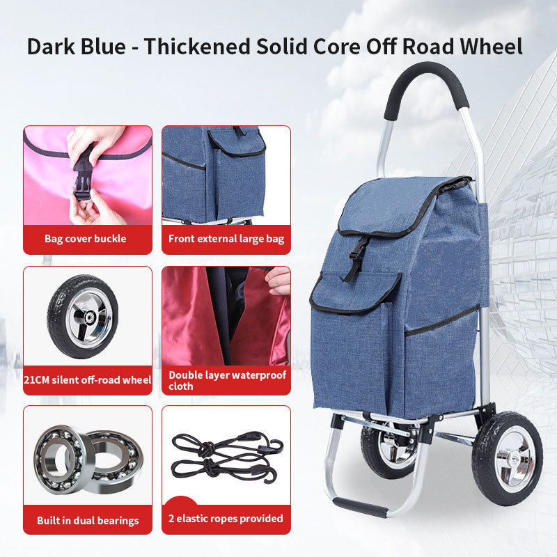 Gray Red Black Custom Logo Aluminium Alloy Shopping Trolley 6-Wheel Folding Shopping Cart