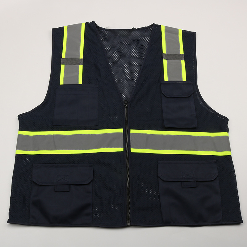 High Visibility Fluorescent Traffic Safety Tank Top Hi Vis Construction Work Reflective Safety Vests With Customized Logo