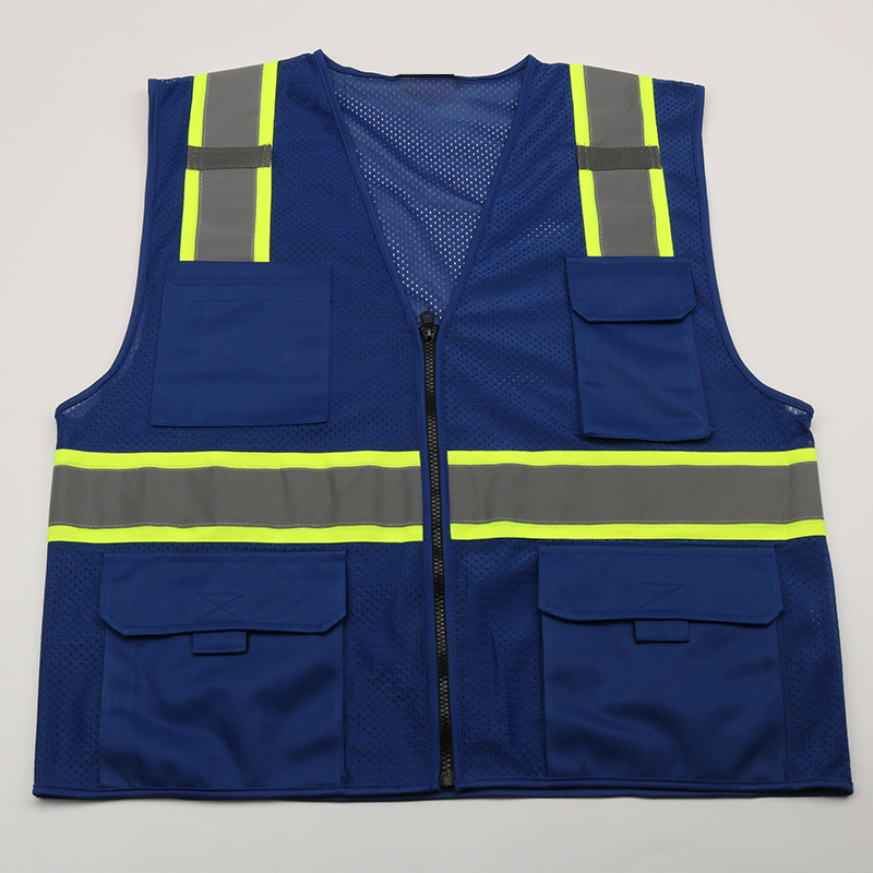 High Visibility Fluorescent Traffic Safety Tank Top Hi Vis Construction Work Reflective Safety Vests With Customized Logo