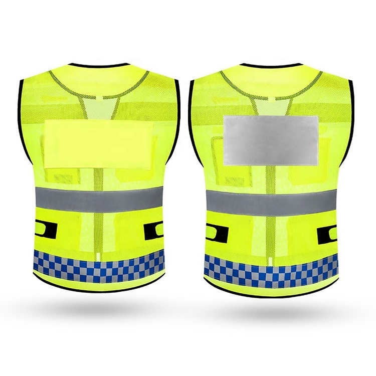 Hot sale traffic warning running Custom Printing multiple pockets reflective safety vest