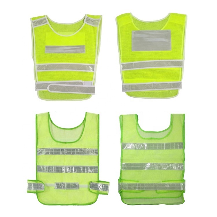 Customized mesh Reflective night architectural lettering Zipper multi-pockets reflective safety vest