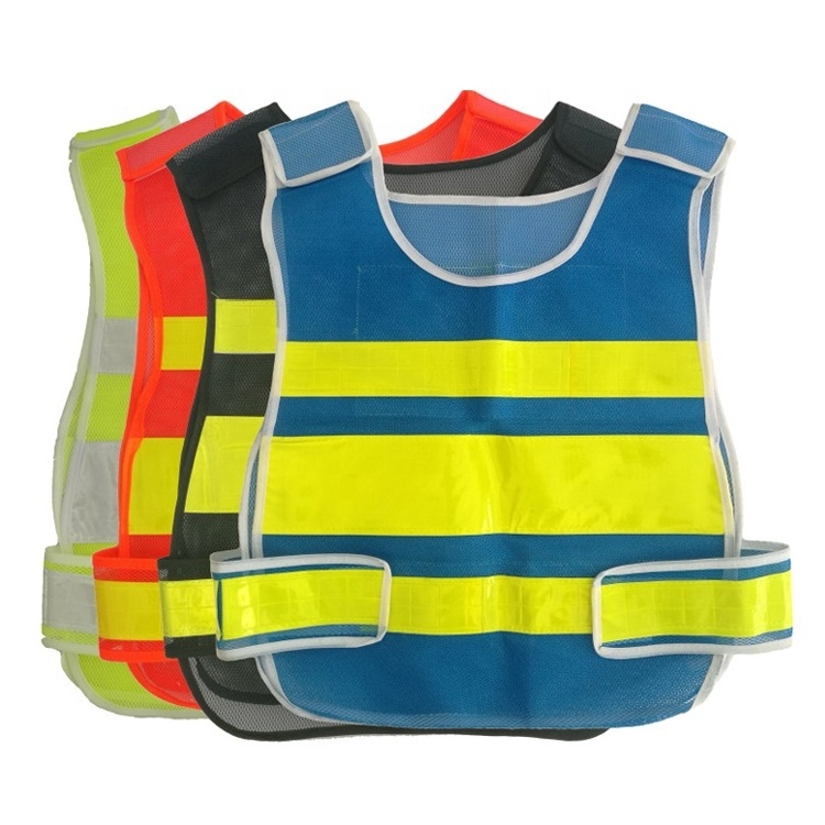 Customized mesh Reflective night architectural lettering Zipper multi-pockets reflective safety vest