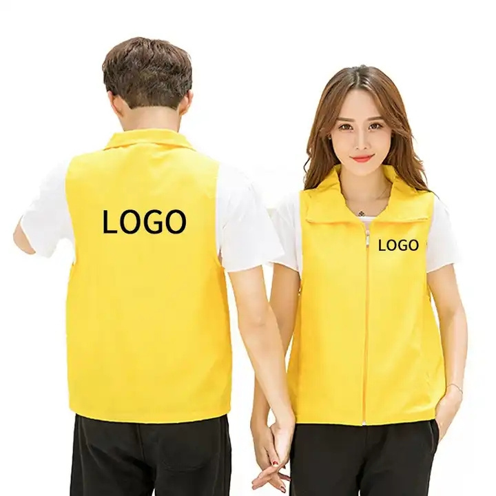 Custom Comfortable Breathable Outdoor Activity Supermarket Uniform Vests Adult Volunteer Vest