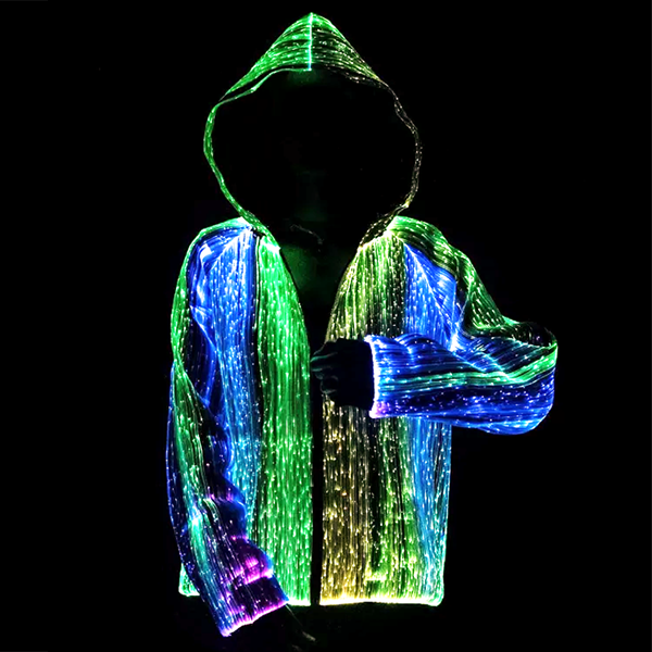 LULUSEN Flashing Rave Glow In The Dark Led Jacket Party Wear Luminous Led Light Jacket Festival Light Up Fiber Optic Jacket