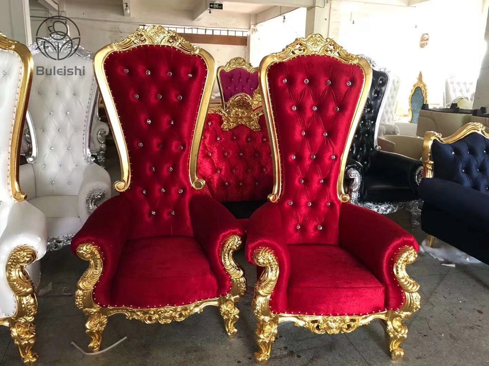 King Queen Throne Chair Red Elegance Regal Throne Chairs for Wedding Party Event Birthday