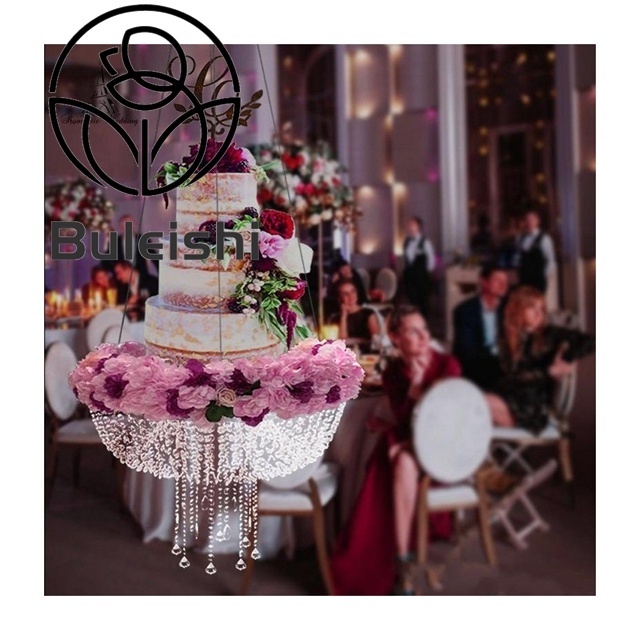 Hanging Cake Crystal Stand Arch Suspended Cake Display Wedding Dessert Stand Floating Clear crystal Wedding party cake swing