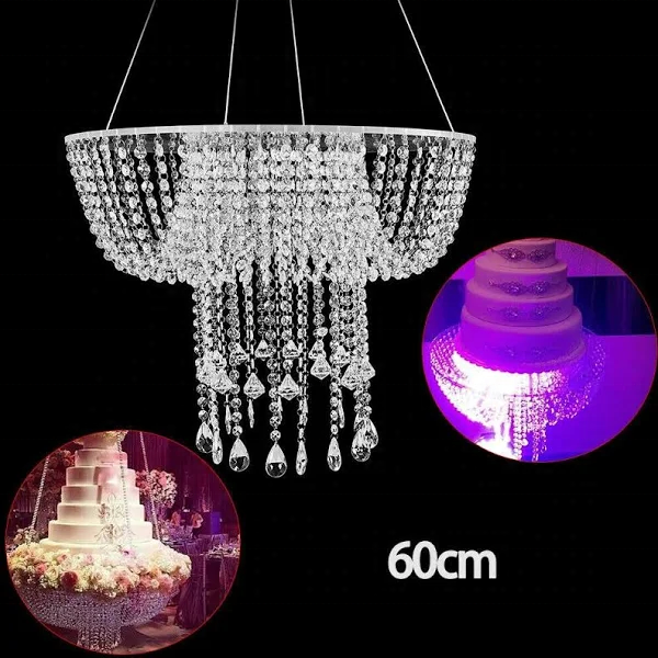 Hanging Cake Crystal Stand Arch Suspended Cake Display Wedding Dessert Stand Floating Clear crystal Wedding party cake swing