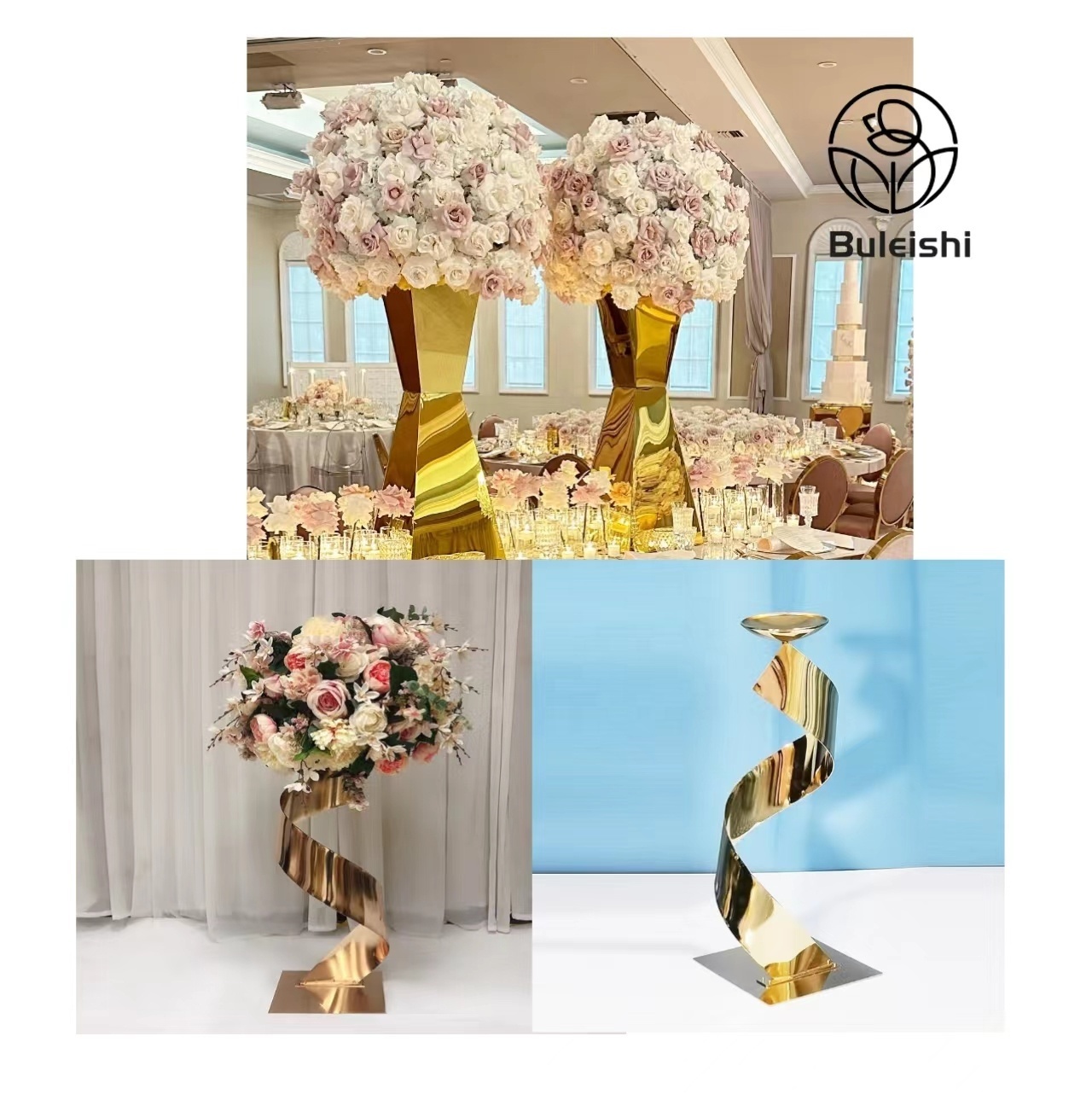 Wedding Centerpieces Table Decorations Flower Stand Tall Gold Vase for wedding centerpieces