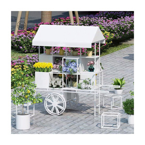 Mobile Flower Display Sweet Candy Cart White Outdoor Flower And Candy Cart For Wedding Baby Shower Bridal Shower