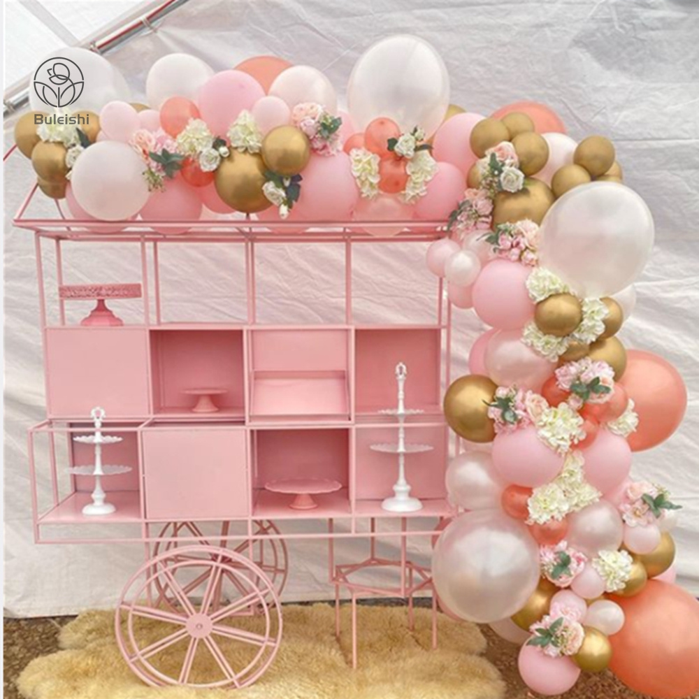 Mobile Flower Display Sweet Candy Cart White Outdoor Flower And Candy Cart For Wedding Baby Shower Bridal Shower