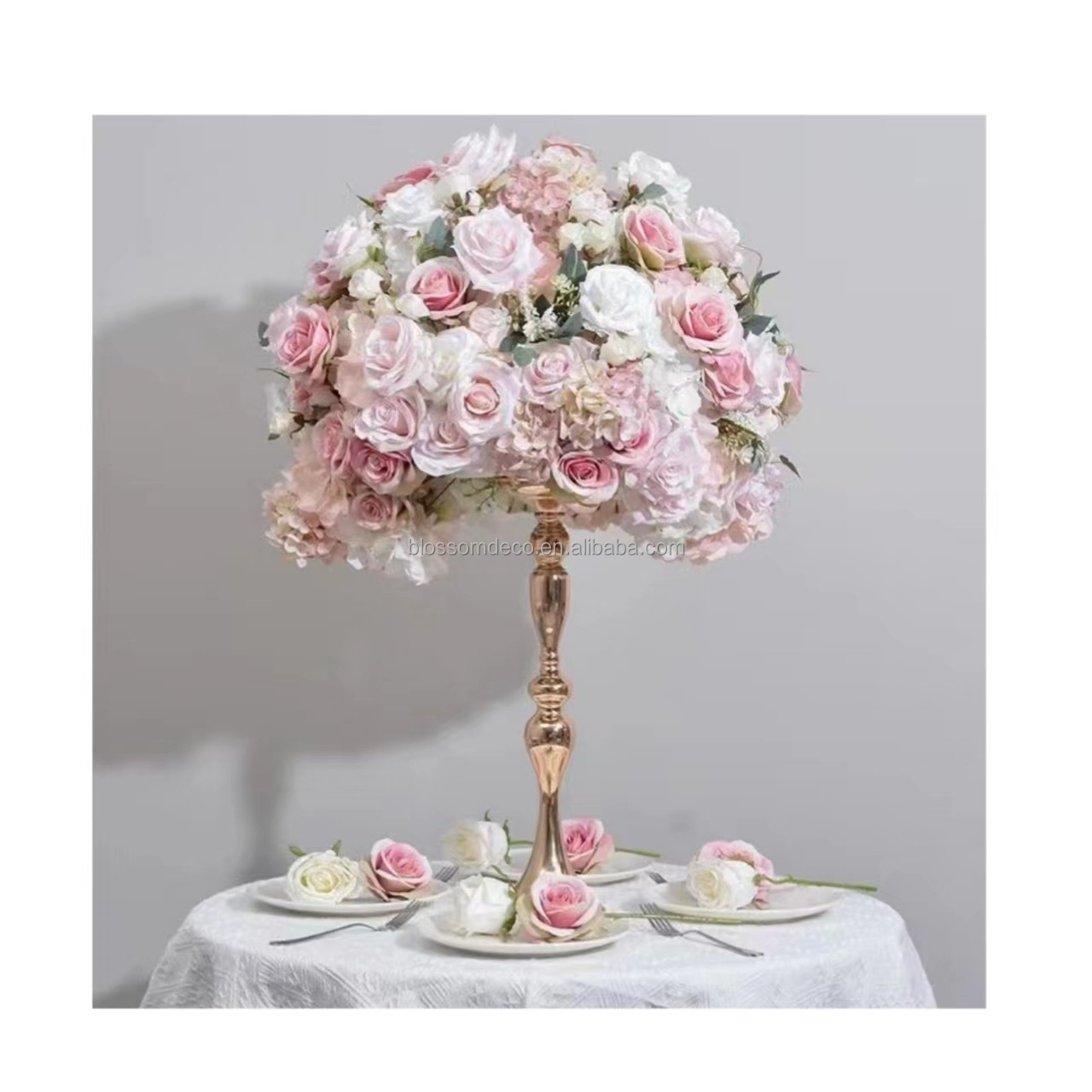 Flower Arrangement Artificial Kissing Rose Ball Wedding Table Center Pieces Flowers Decoration ilac lavender flower ball