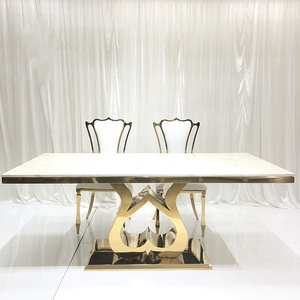 WeddingParty Supplies Modern Gold Chair and Table sweetheart love table for wedding