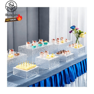 Acrylic Cake Stand Dessert Stand Clear Cube Dessert Box Wedding Cake Display Stand for Wedding Cake Decorating Supplies